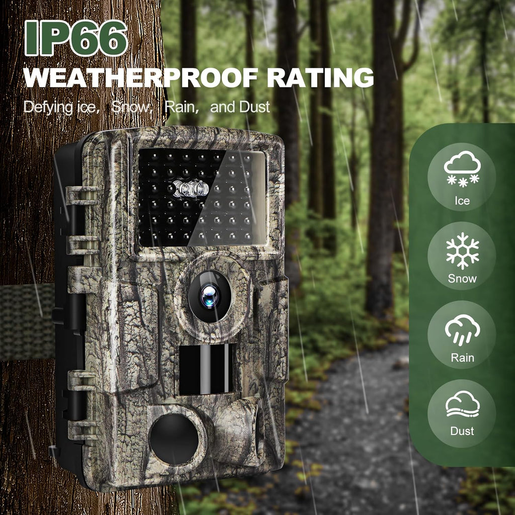 MRSCRET 4K 60MP WiFi Trail Camera,Game Cameras with Night Vision Motion Activated Waterproof,Suitable for Outdoor Wildlife Detection, Monitoring Home Security