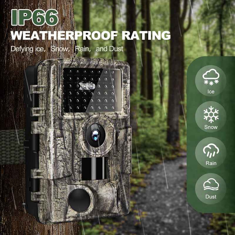 MRSCRET 4K 60MP WiFi Trail Camera,Game Cameras with Night Vision Motion Activated Waterproof,Suitable for Outdoor Wildlife Detection, Monitoring Home Security