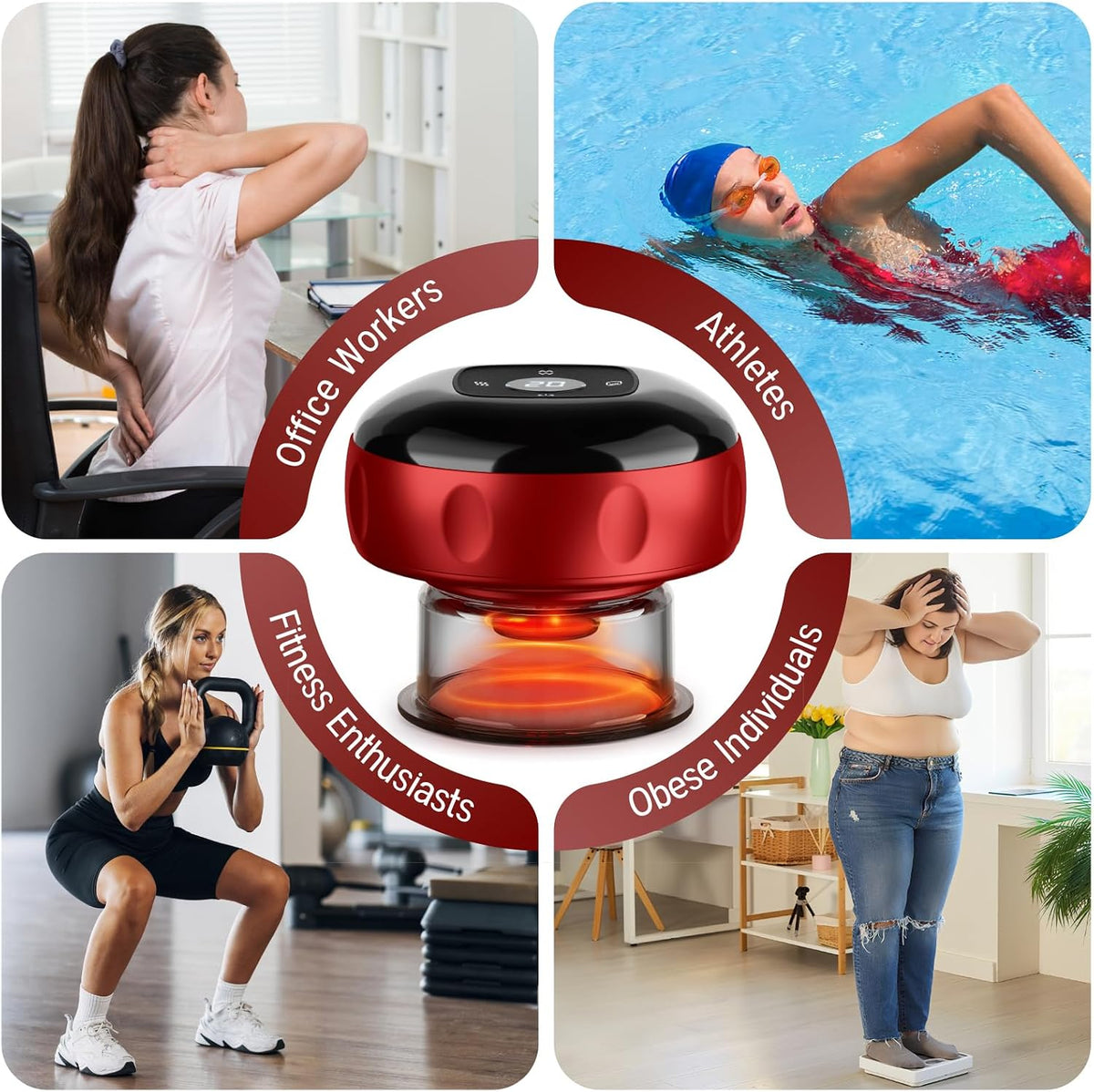 Furoching Smart Cupping Therapy Set with Red Light, Heat and 20 Suction Levels