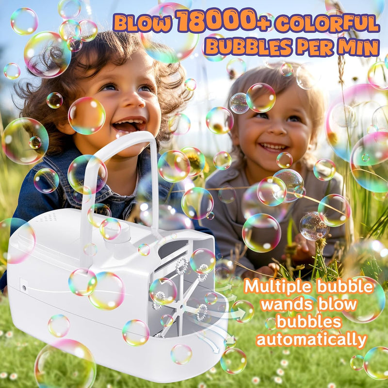 ubble Machine for Kids, High Output Bubble Maker Blower for Parties, Blue