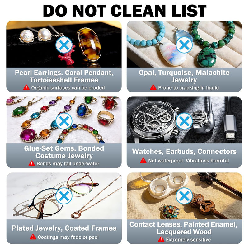 Raugbeyvo 48kHz Ultrasonic Jewelry Cleaner with UV Light and 3 Modes, 400mL