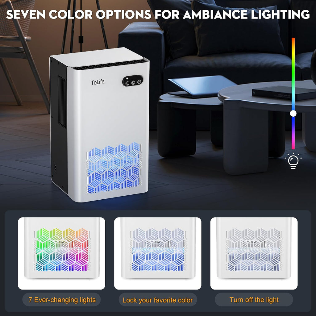 DARKIRON Dehumidifier for Home, 1000 Sq Ft, 95 Oz Tank, Sleep Mode, Auto Shut-Off, Black