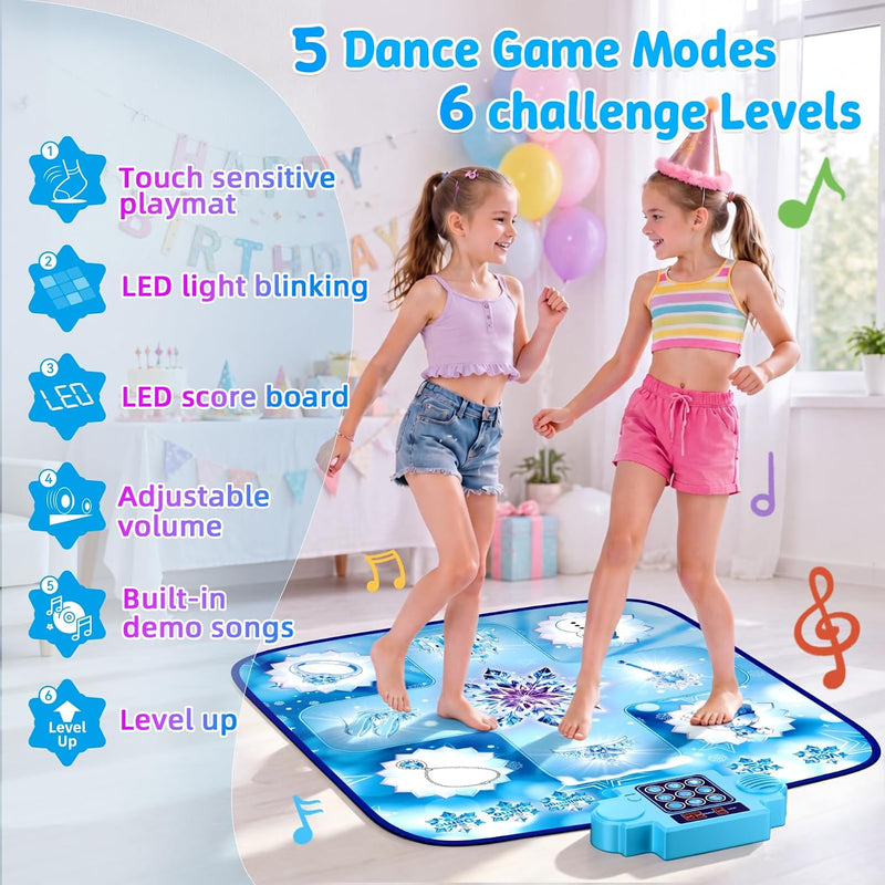Dance Mat for Kids with 3 Play Modes, 8 Levels, LED Scoreboard & Music