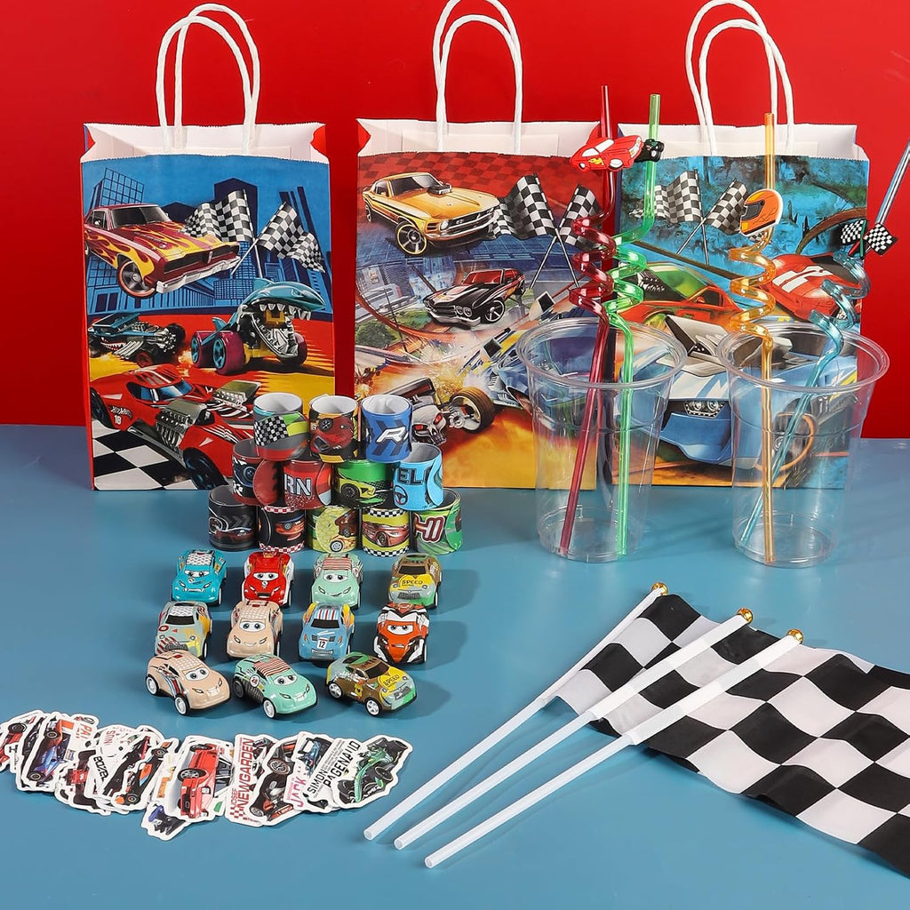110-Piece Jungle Safari Party Favor Set with Animal Glasses, Pull-Back Cars, Keychains and Stickers