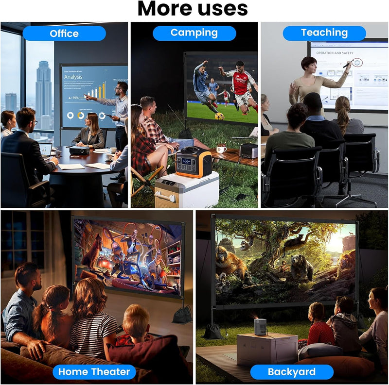 120inch Projector Screen with Stand: Portable Projector Screen Outdoor