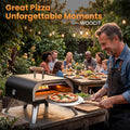 Pizza Oven Outdoor 12" Multi-Fuel – Wood Fire & Propane Pizza Oven (Burner Sold Separately), Outdoor Pizza Oven Reaches 720°F with Pizza Stone & Peel, Portable for Backyard, Camping, Tailgating