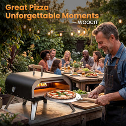 Pizza Oven Outdoor 12" Multi-Fuel – Wood Fire & Propane Pizza Oven (Burner Sold Separately), Outdoor Pizza Oven Reaches 720°F with Pizza Stone & Peel, Portable for Backyard, Camping, Tailgating