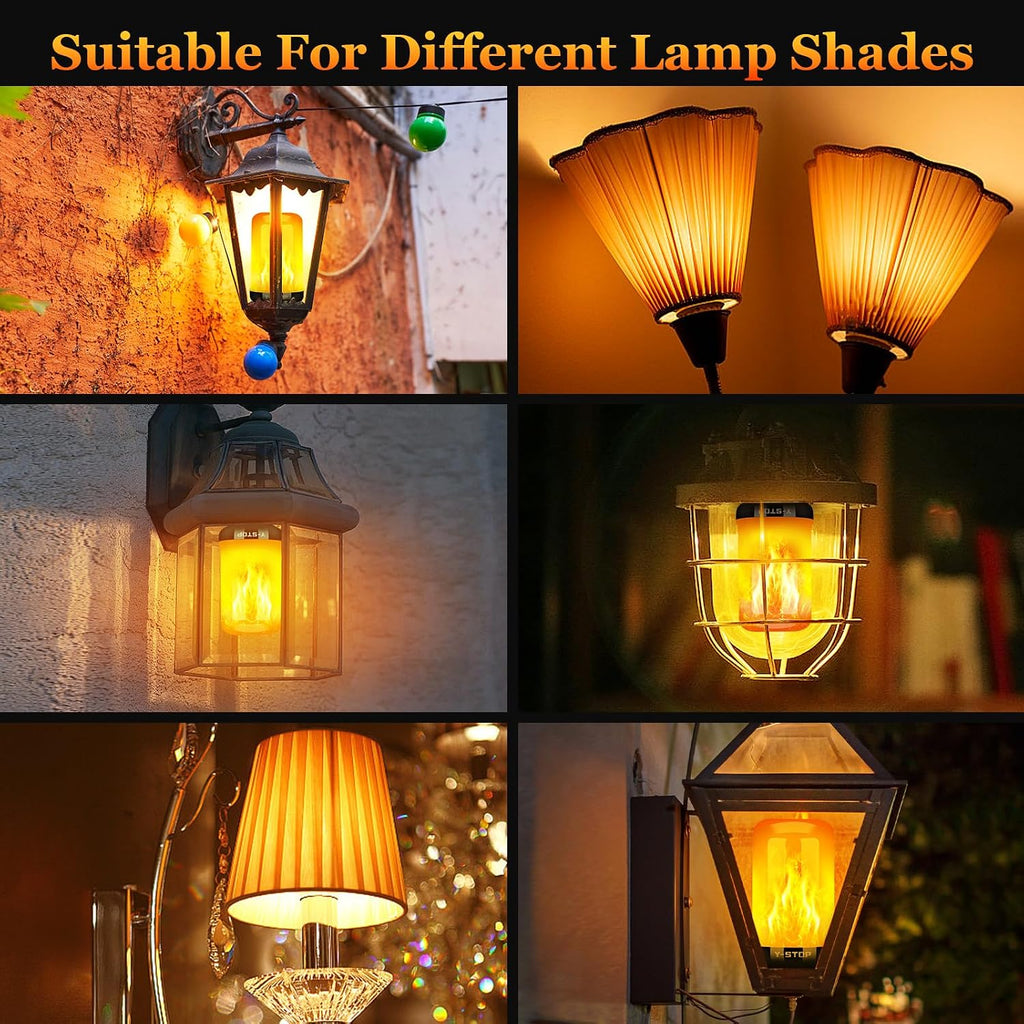 LED Flame Effect Light Bulb with 4 Lighting Modes E26 Base for Halloween Christmas Party Decor