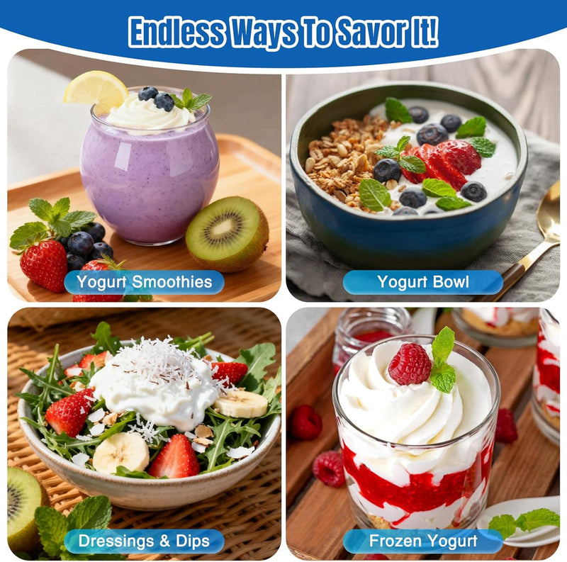 Yogurt Maker with Two Containers, Yogurt Maker Machine with Adjustable Temperature & Time Control, Automatic Shut-Off & Constant Temper for Homemade Probiotic Yogurt, Promoting Gut Health