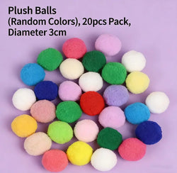 Cat Toy Balls: 20-Pack 3.0cm Soft Plush Balls Compatible with Automatic Launchers - Interactive Kitten Training & Play#Summervibes #petLovers