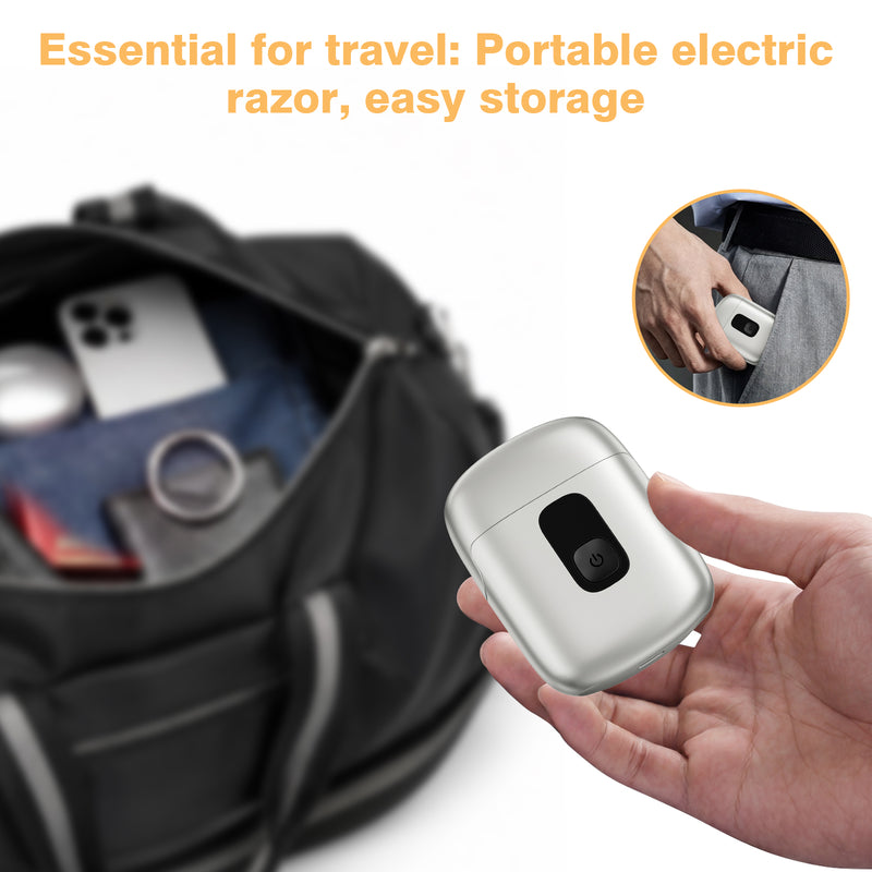 Mini Electric Foil Shaver with LED Display, Wet/Dry IPX7 Waterproof, USB-C Rechargeable - Black