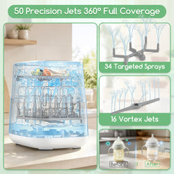 Baby Bottle Washer, Sterilizer and Dryer, All-in-One Pro Cleaning Machine for Bottles, Pump Parts & Baby Essentials, Effortless Care, Replaces Hand Washing