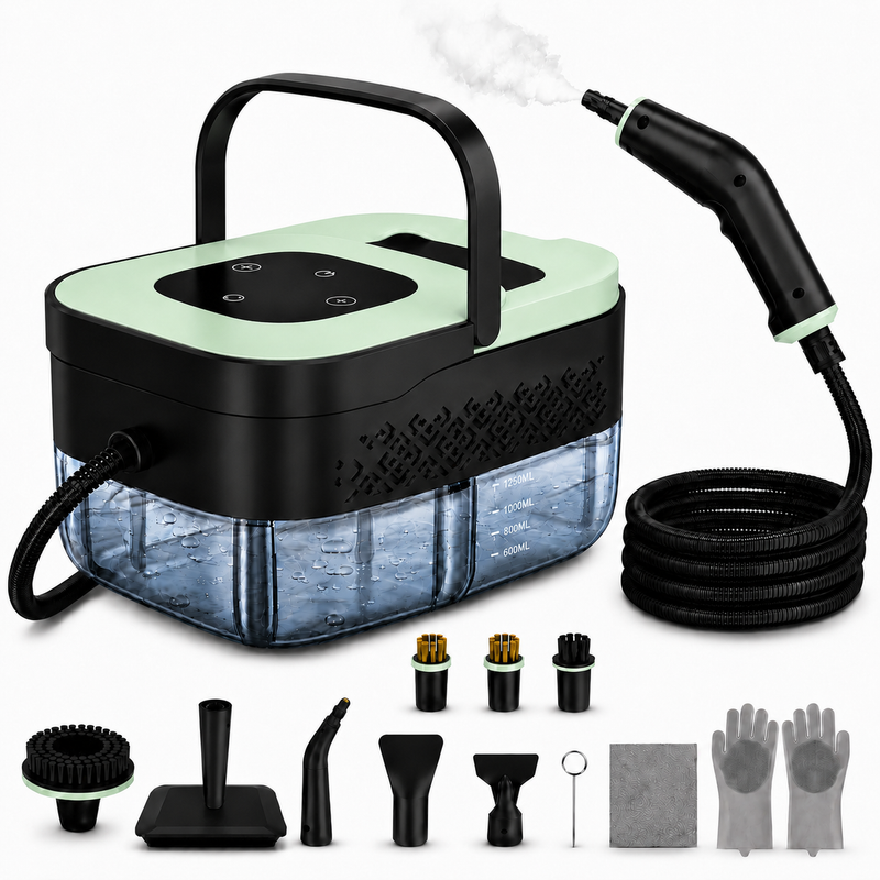 Steam Cleaner, Portable Steamer for Cleaning with 16pcs Accessories, 6-Level Adjustable and 15s Heat-Up, Handheld Steam Cleaner for Home, Tile, Dirt, Grout, Grease, Car Detailing