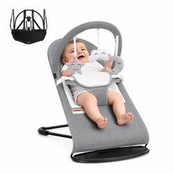 Baby Bouncer, Portable Baby Bouncer Seat for Baby 0-18 Months, 3 Modes with Rocker and Stationary Options, Infant Rocker Chair with Hanging Toys（副本）
