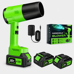 Cordless Handheld Leaf Blower with Dual Batteries, Variable Speed and Turbo Mode