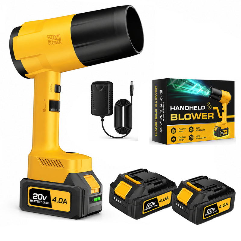 Cordless Handheld Leaf Blower with Dual Batteries, Variable Speed and Turbo Mode