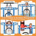 Toddler Trampoline for Kids, 440lbs Kids Trampoline with Net, Trampoline Indoor Outdoor playset with Adjustable Gymnastics Bar, Easy Assembly