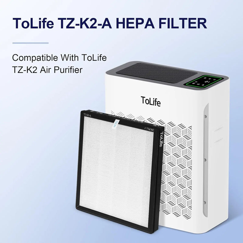 ToLife TZ-K2 Replacement Filter, 3-in-1 H13 HEPA & Activated Carbon, 2 Pack