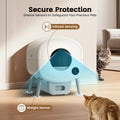 Self Cleaning Litter Box,Large Capacity Automatic Cat Litter Box Self Cleaning for Multiple Cats with App Control and Safety Protection,2 Roll Litter Bags,White