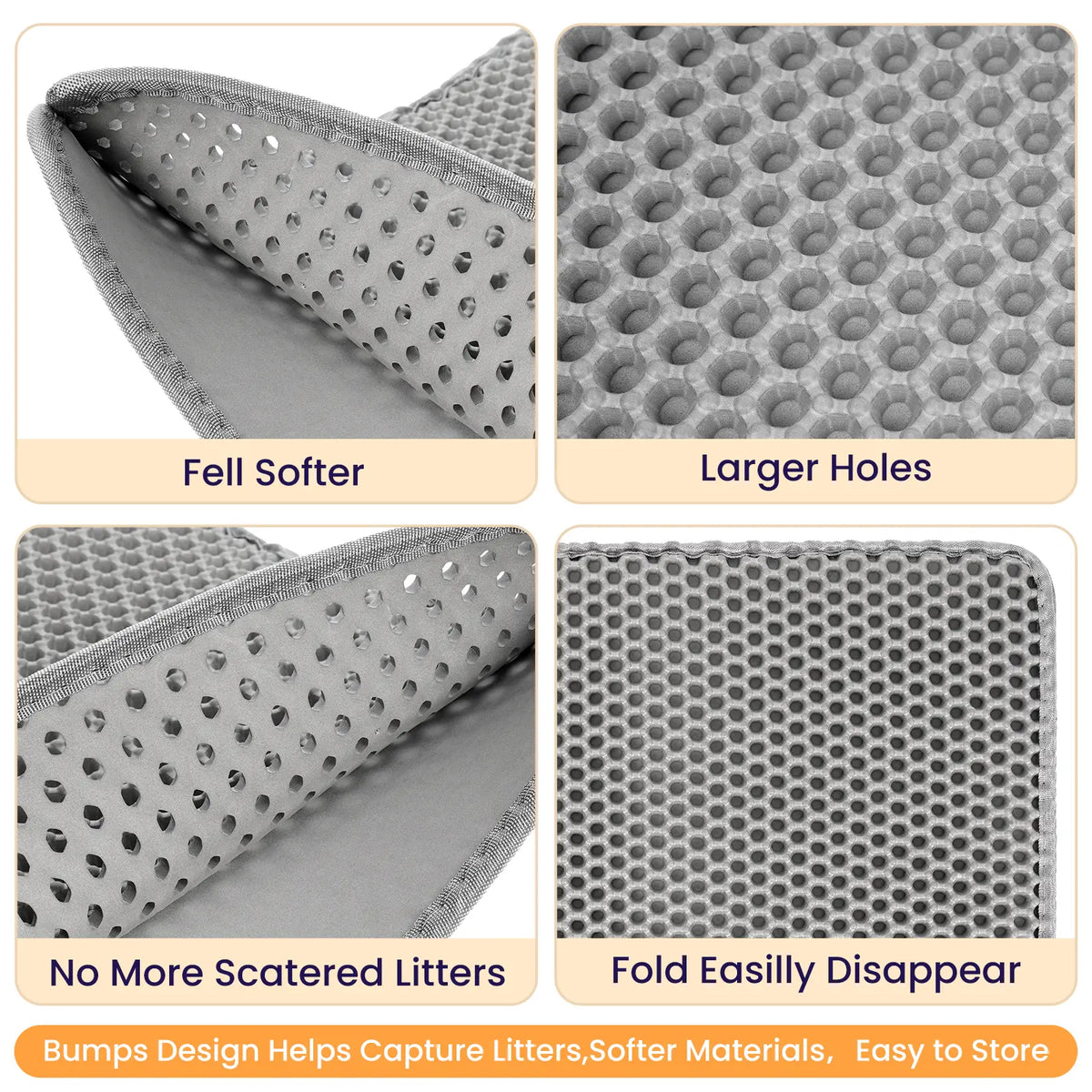 Soft Leakproof EVA Cat Litter Mat, Double-Layer Honeycomb Design Trapper, Easy-Clean Floor Protection Accessory for Cat Litter Boxes #Summervibes #petLovers
