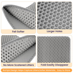 Soft Leakproof EVA Cat Litter Mat, Double-Layer Honeycomb Design Trapper, Easy-Clean Floor Protection Accessory for Cat Litter Boxes #Summervibes #petLovers