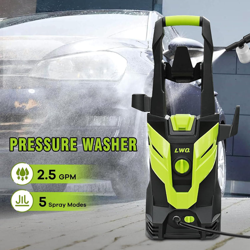 Pressure Washer, Power Washer with 4 Nozzles and Foam Cannon, High Pressure Cleaning Machine for Cars, Driveways, Fences, Patios, Home Cleaning