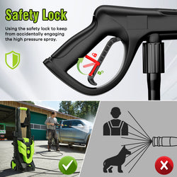 Pressure Washer, Power Washer with 4 Nozzles and Foam Cannon, High Pressure Cleaning Machine for Cars, Driveways, Fences, Patios, Home Cleaning