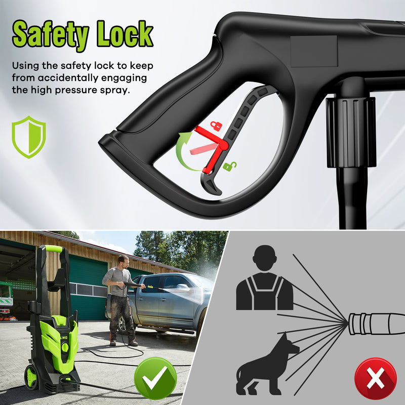 Pressure Washer, Power Washer with 4 Nozzles and Foam Cannon, High Pressure Cleaning Machine for Cars, Driveways, Fences, Patios, Home Cleaning